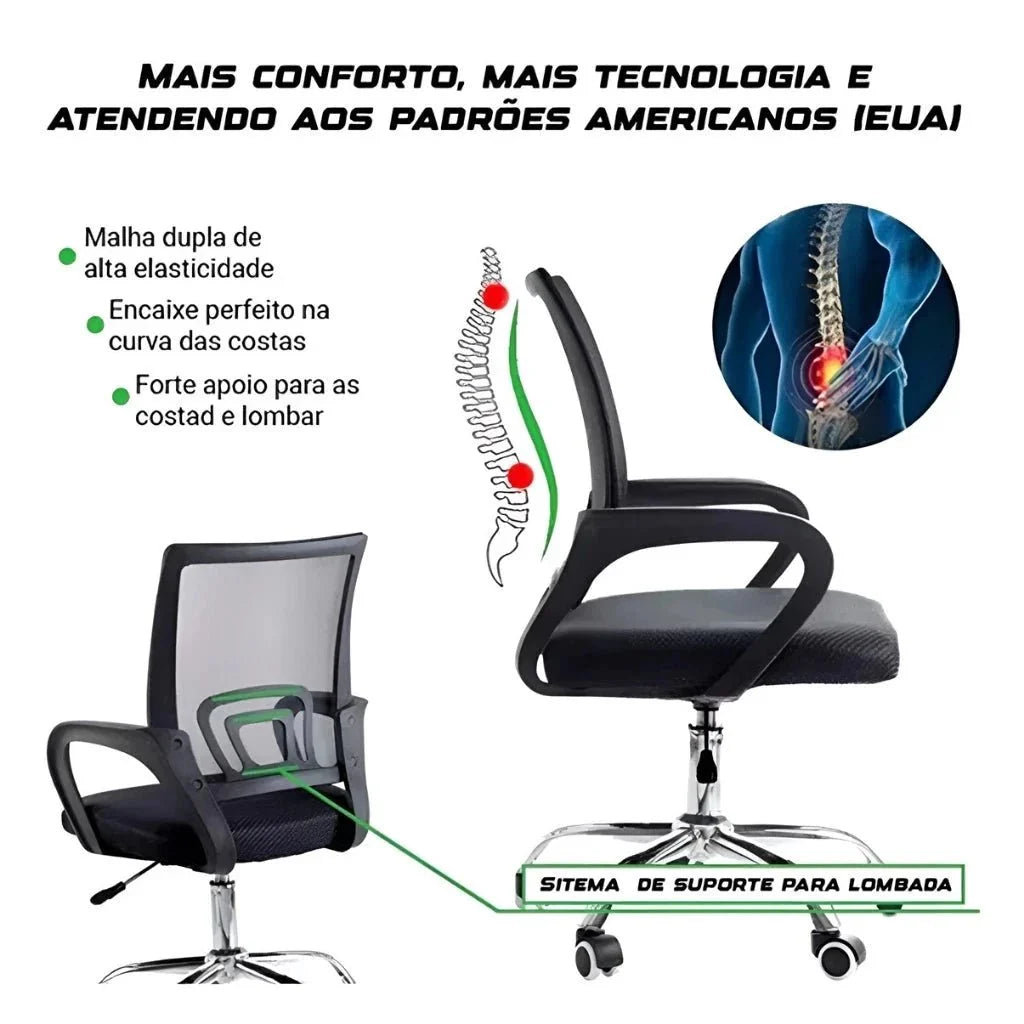 Silla de Oficina con Respaldo de Malla Mesh