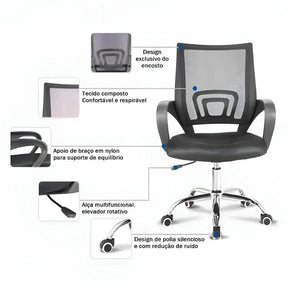 Silla de Oficina con Respaldo de Malla Mesh