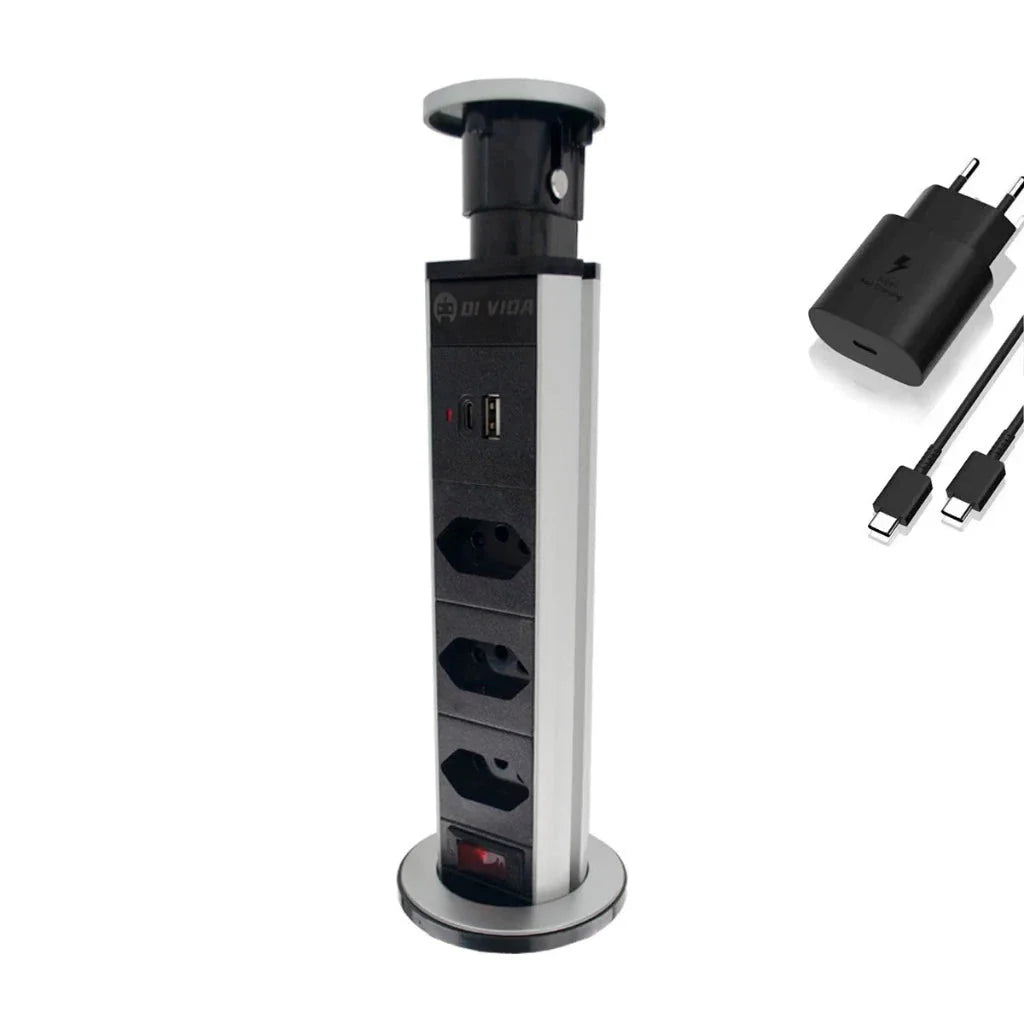 Torre de Enchufe Retráctil Multiplug