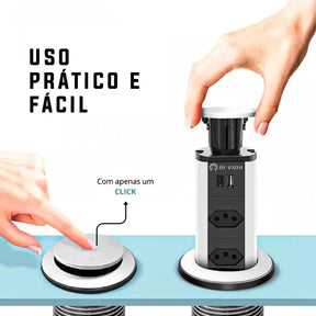 Torre de Enchufe Retráctil Multiplug
