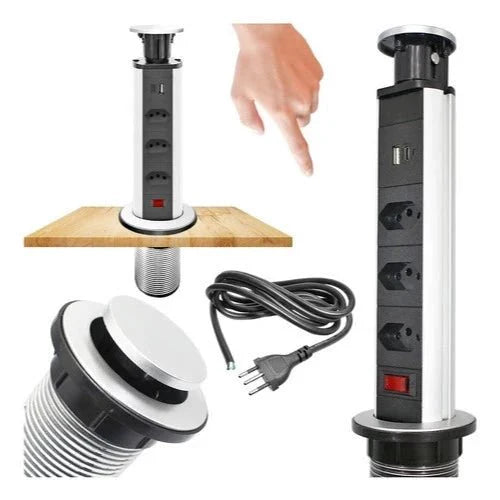 Torre de Enchufe Retráctil Multiplug